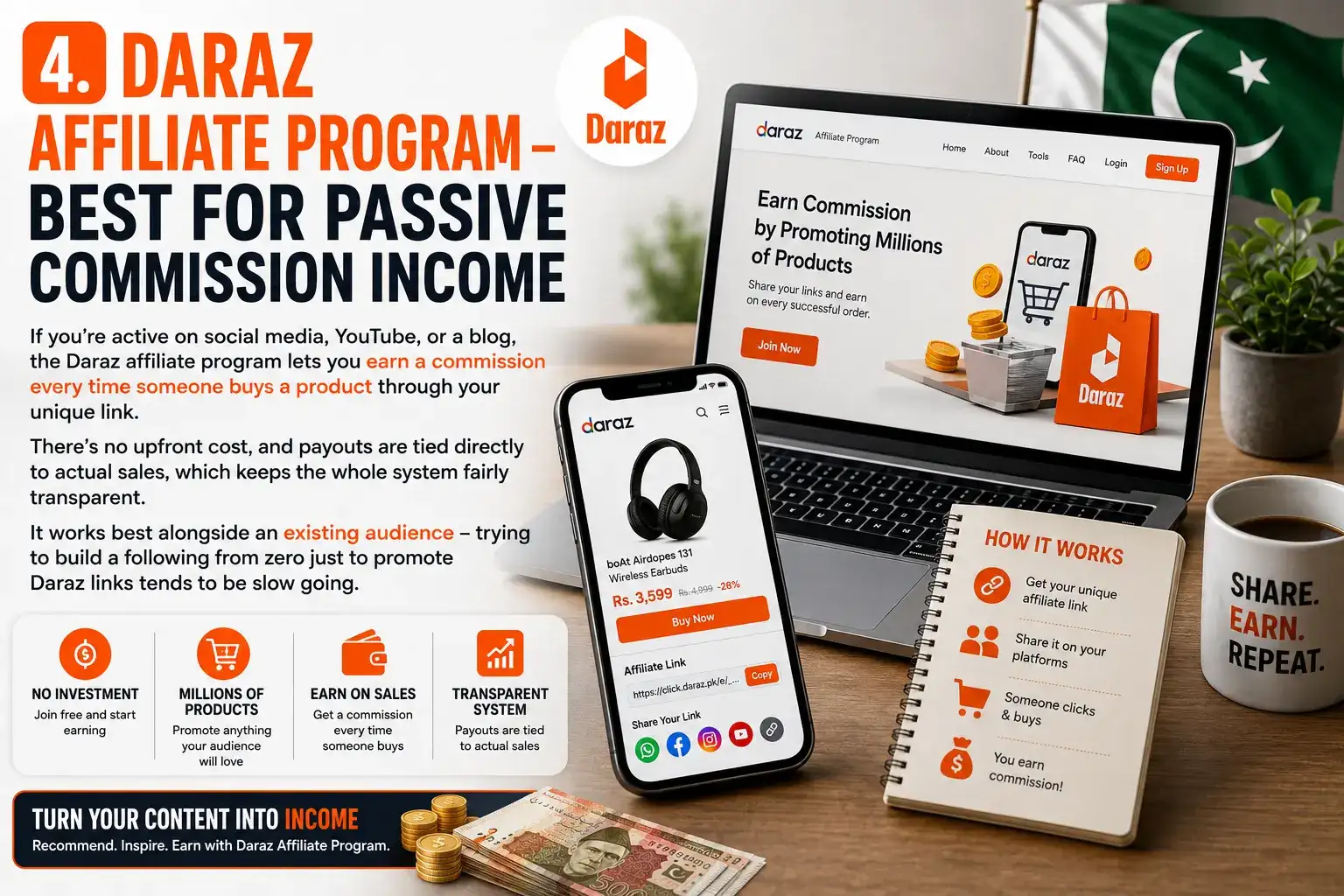 Daraz Affiliate Program — Best for Passive Commission Income
