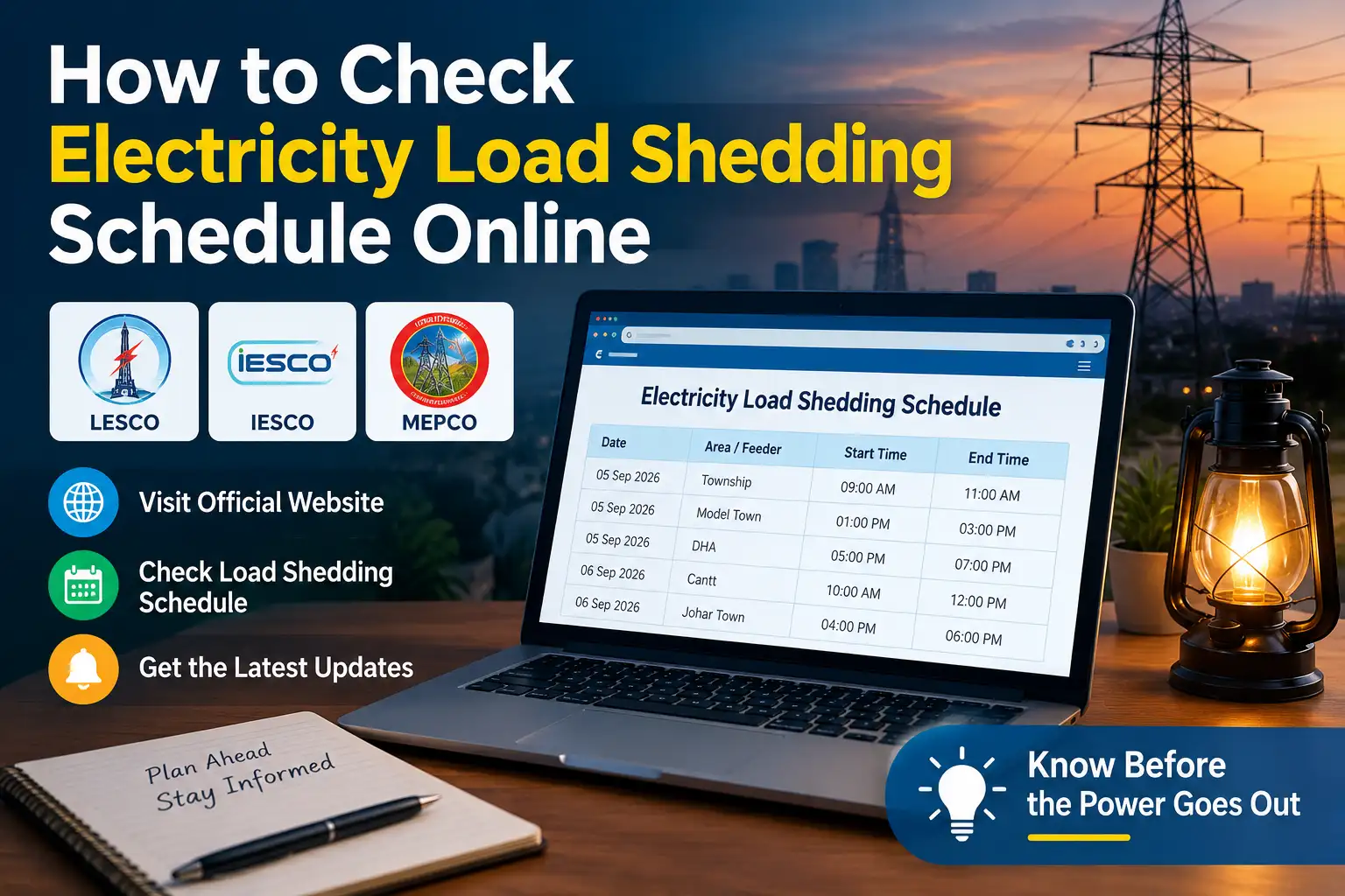 How to Check Electricity Load Shedding Schedule Online