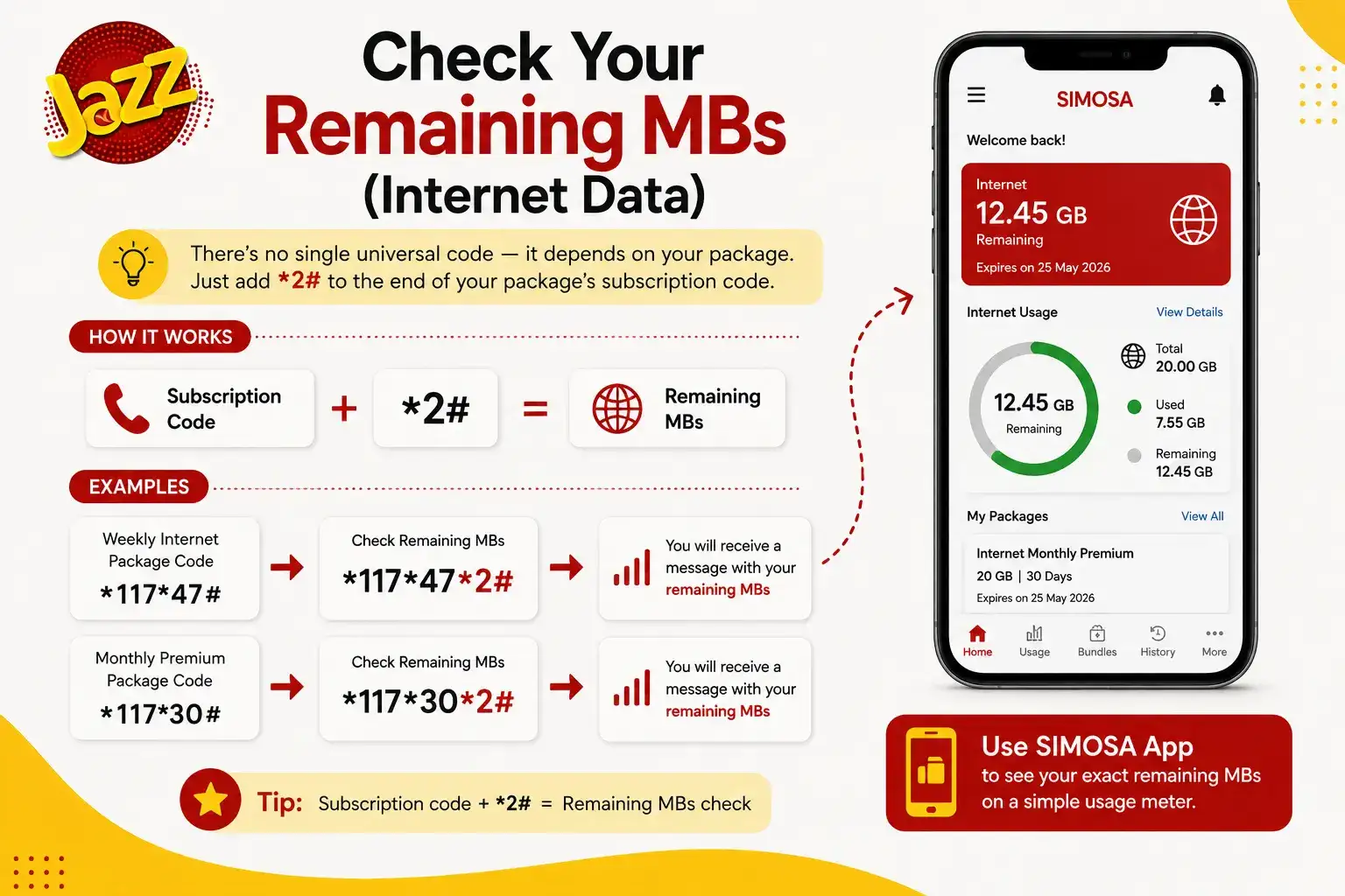 Check Your Remaining MBs (Internet Data)