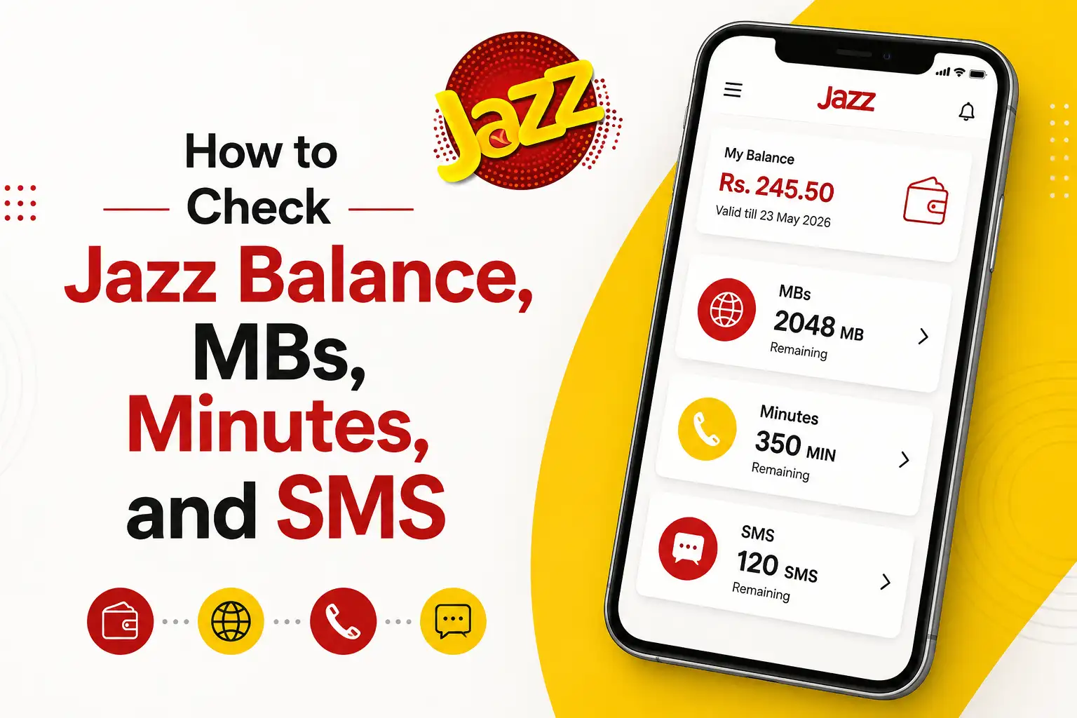 How to Check Jazz Balance, MBs, Minutes, and SMS