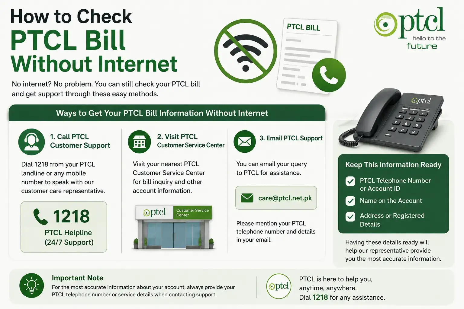 How to Check PTCL Bill Without Internet