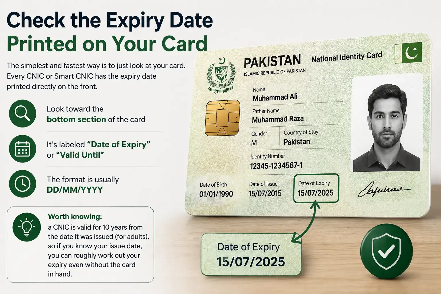 Check the Expiry Date Printed on Your Card