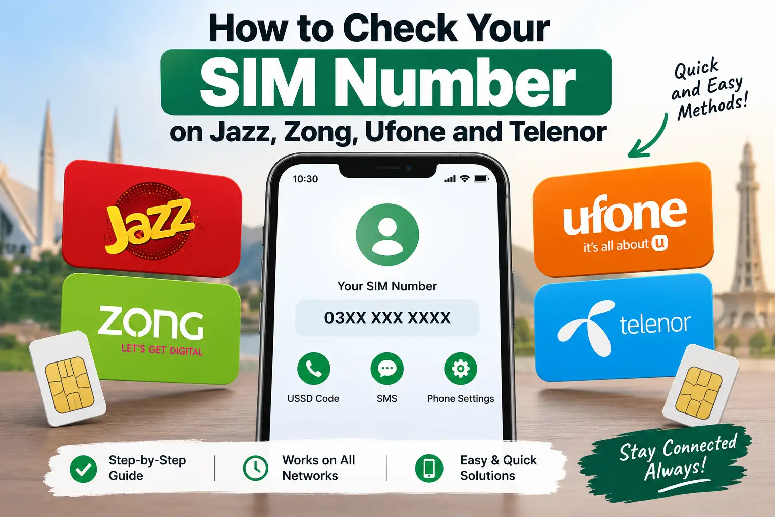 How to Check Your SIM Number on Jazz, Zong, Ufone and Telenor