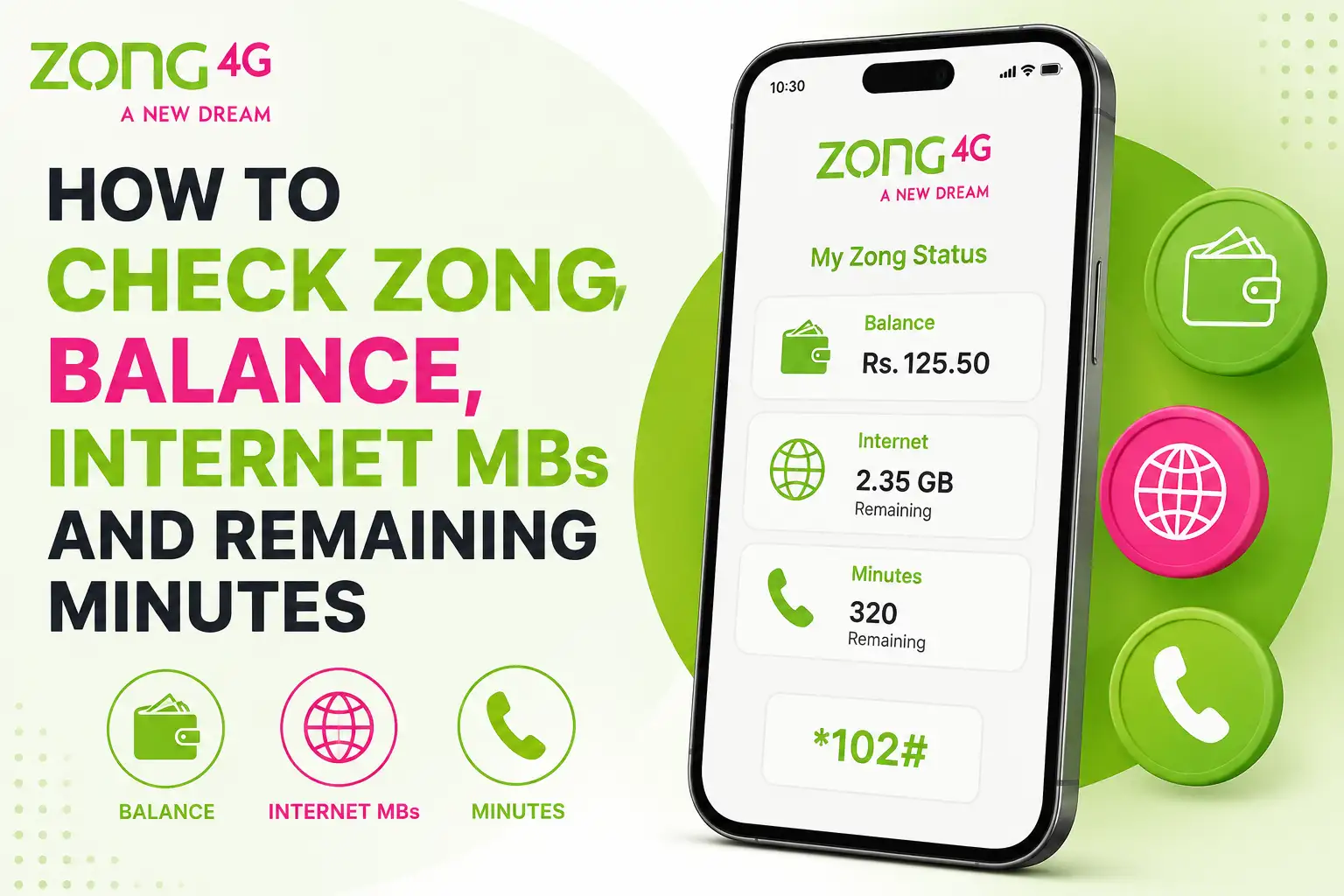 How to Check Zong Balance, Internet MBs and Remaining Minutes