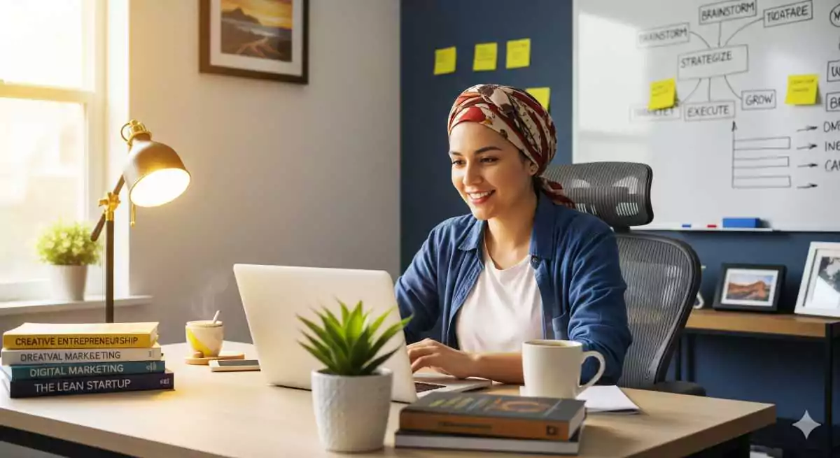girl doing freelancing