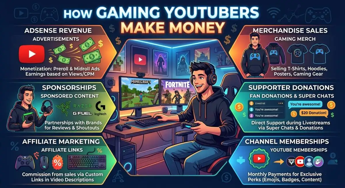 How Gaming YouTubers Make Money