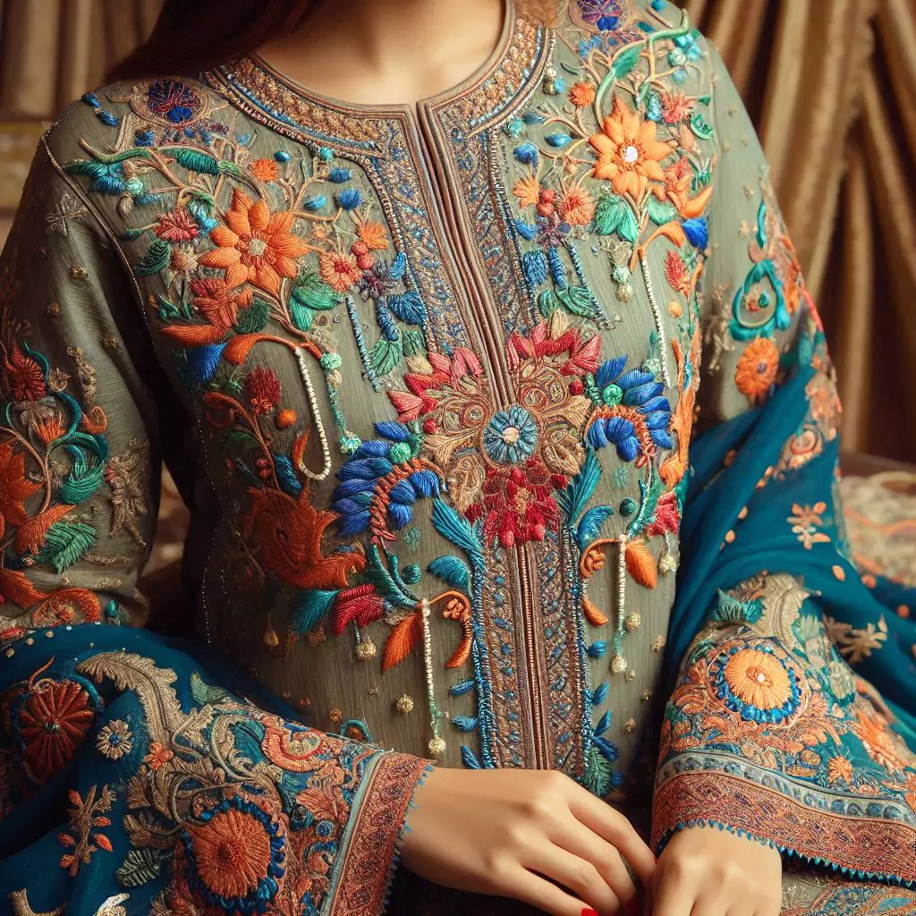 Embroidered suit