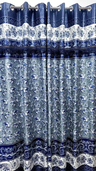1 Pc Crystal Silk Printed Curtain 