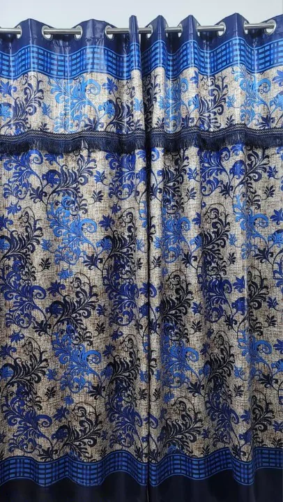 1 Pc Crystal Silk Printed Curtain