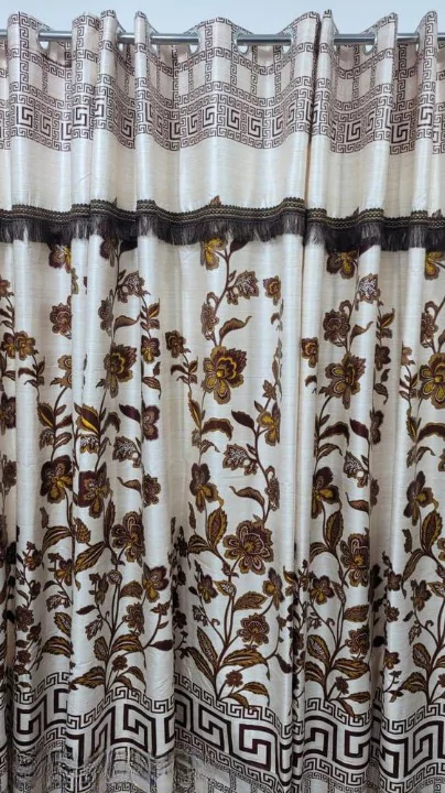 1 Pc Crystal Silk Printed Curtain
