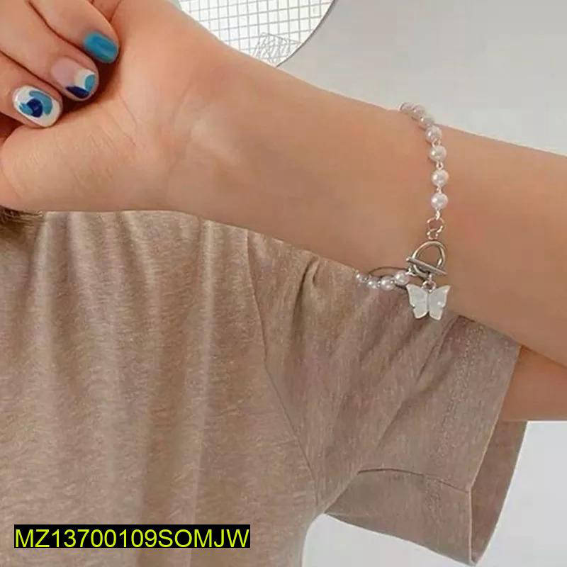 Stylish Butterfly Pearl Bracelet