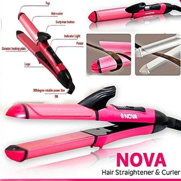 2 in 1 Nova Hair Straightener And Curler 