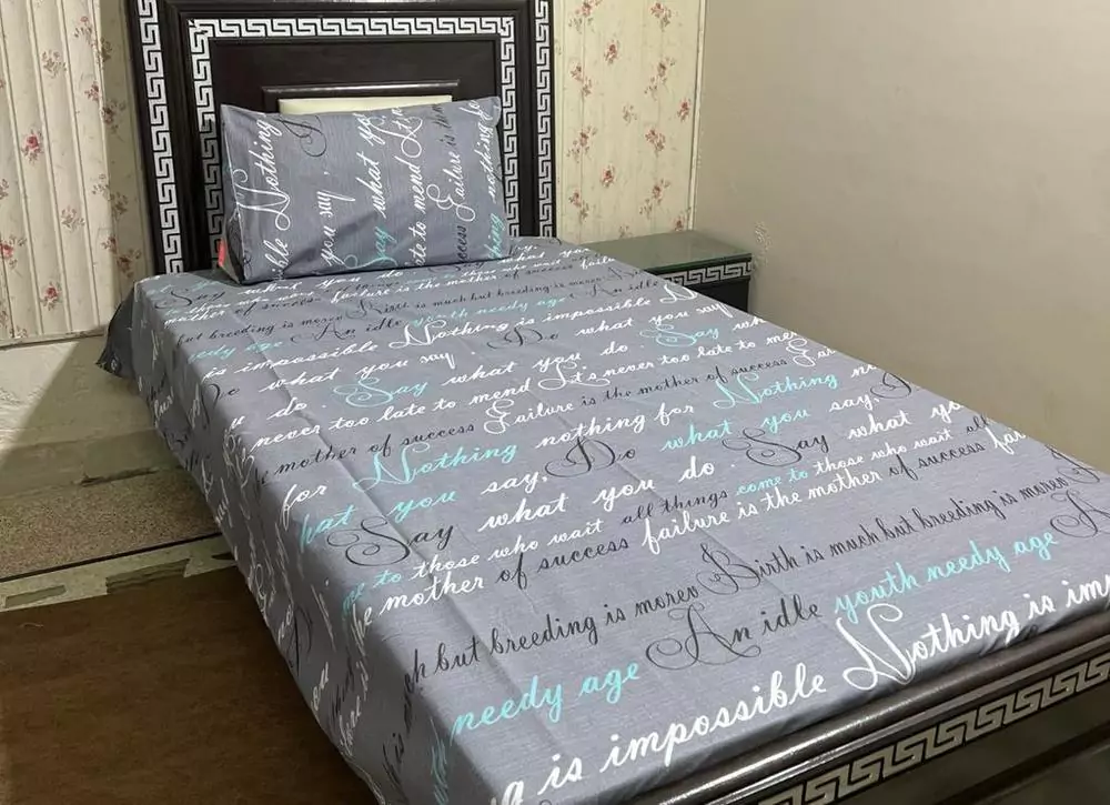 2 Pcs Cotton Printed Single Bedsheet