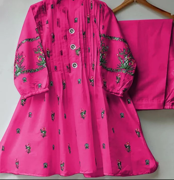 2 Pcs Stitched Cotton Embroidered Shir