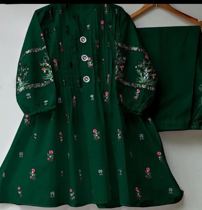 2 Pcs Stitched Cotton Embroidered Shir