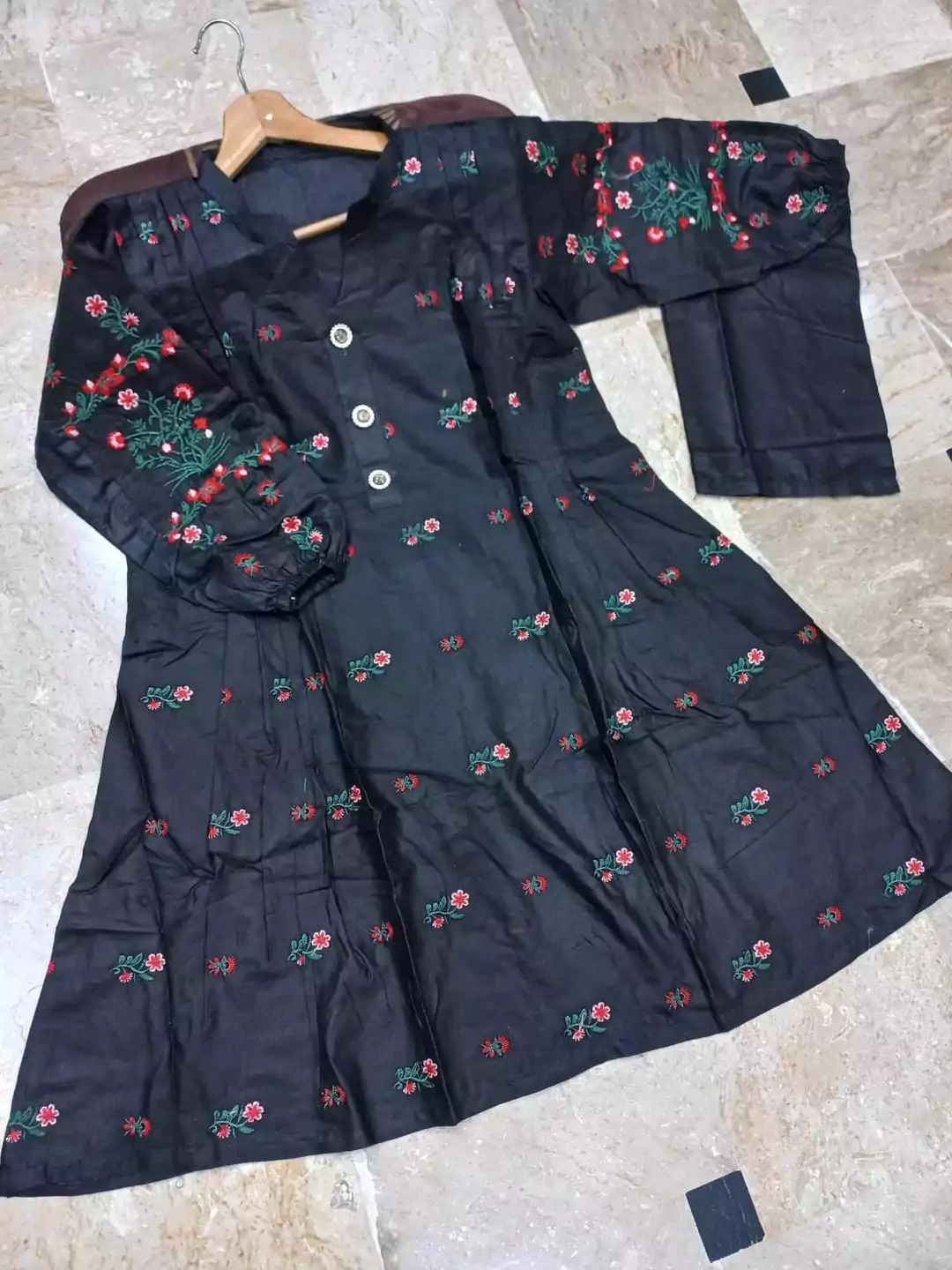 2 Pcs Stitched Cotton Embroidered Shir