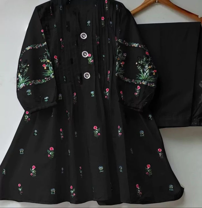 2 Pcs Stitched Cotton Embroidered Shirt And Trouser VV654
