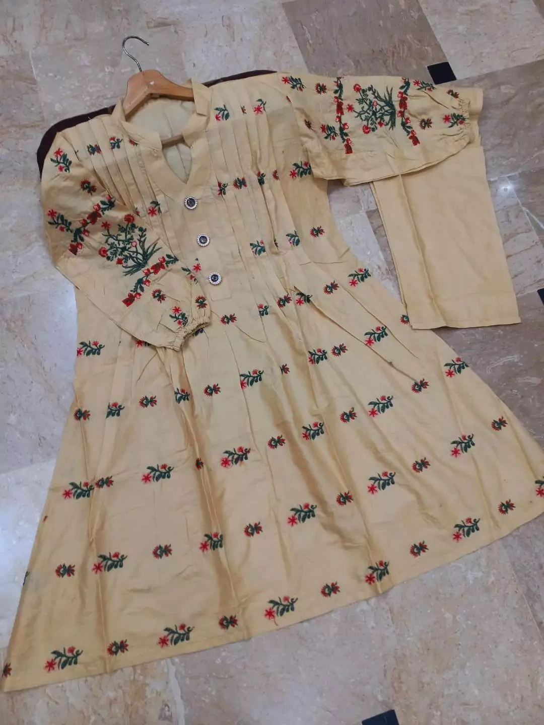 2 Pcs Stitched Cotton Embroidered Shir