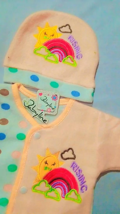 baby cloths - 2 Pcs Unisex Jersey Printed Shirt And Trouser For Baby