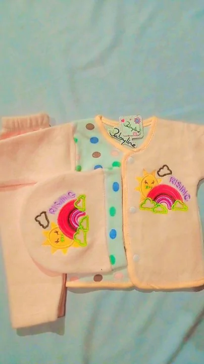 2 Pcs Unisex Jersey Printed Shirt And Trouser For Baby