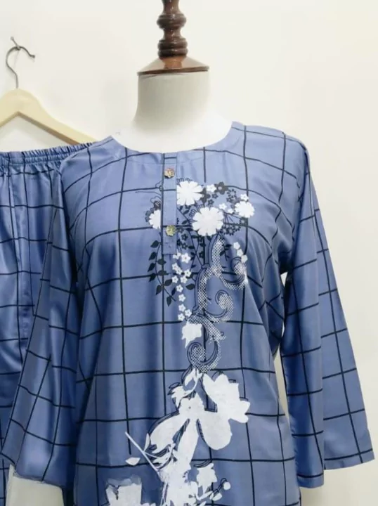 2 Pcs Women Stitched Lawn Printed Suit