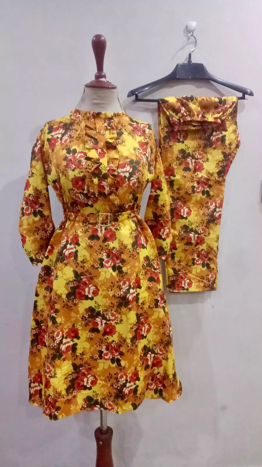 women stitched suits - 2 Pcs Women's Stitched Cotton Printed Frock And Trouser VV307