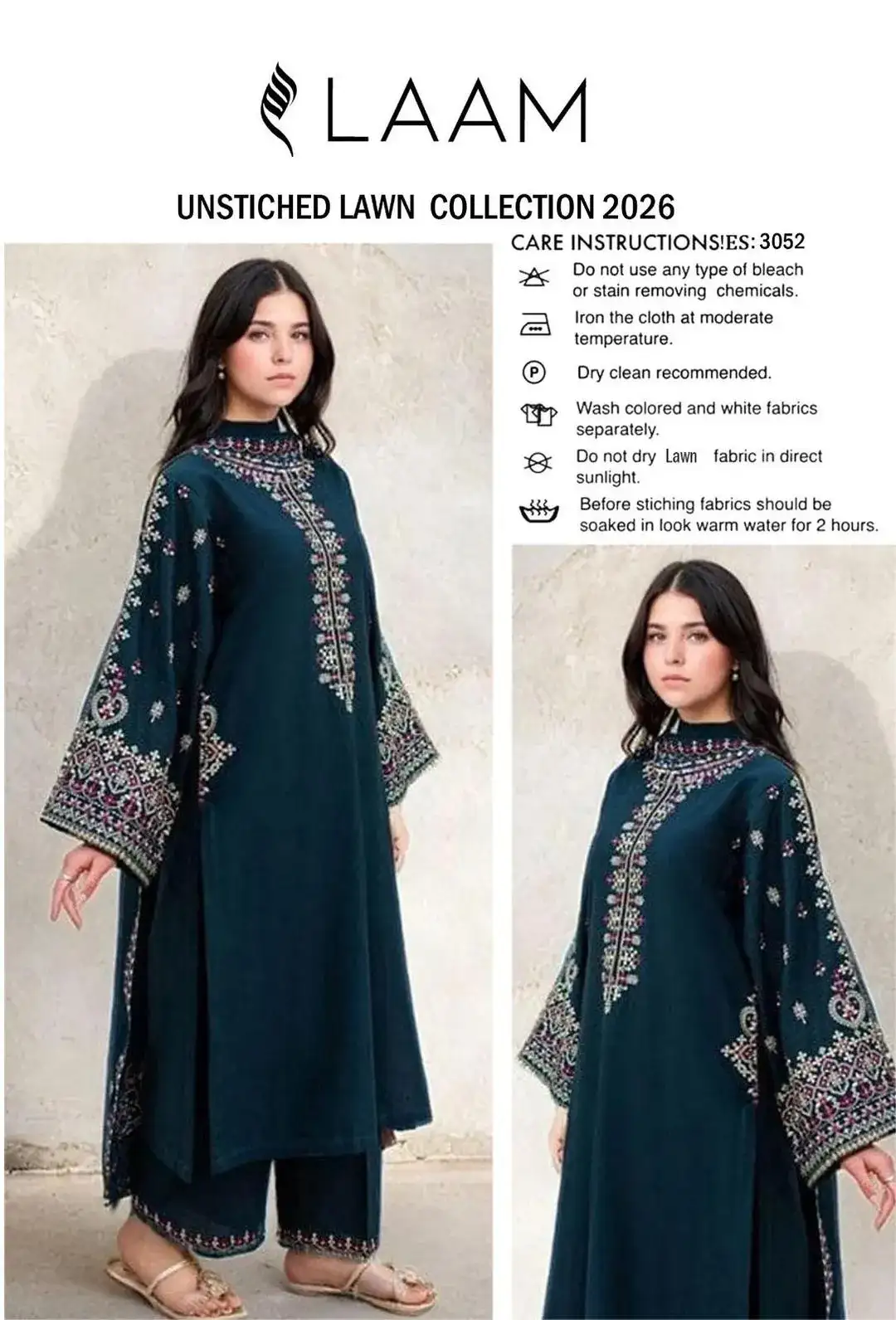 women unstitched suits - 2 Pcs Women's Unstitched Embroidered Lawn Suit VW670