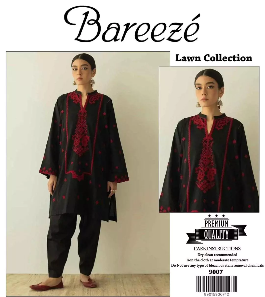  - 2 Pcs Women's Unstitched Lawn Embroidered Suit ET275