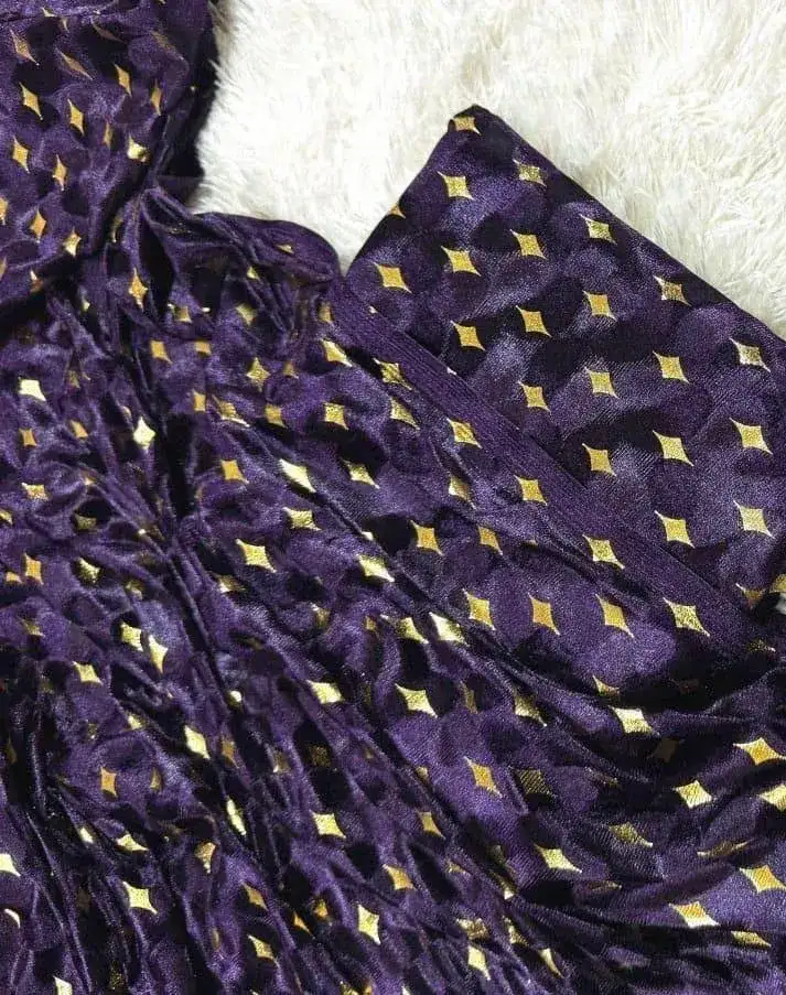 2 Pcs Women's Unstitched Velvet Printed Suit VW491