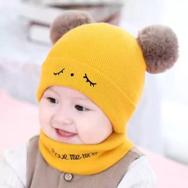 2 Pcs Wool Textured Beanie And N