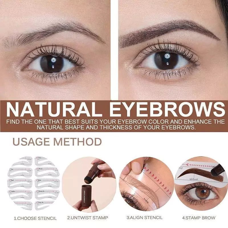 3 in 1 Makeup Deal Eyebrow Stamp Kit 3 Pcs Black, Brown And Dark Brown