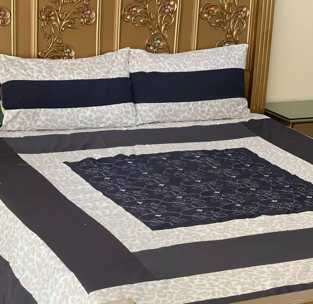 3 Pcs Cotton Patchwork Double Bedsheet CB 13