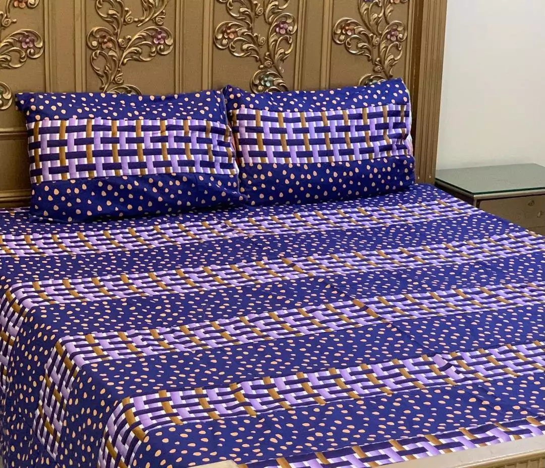 3 Pcs Cotton Printed Double Beds