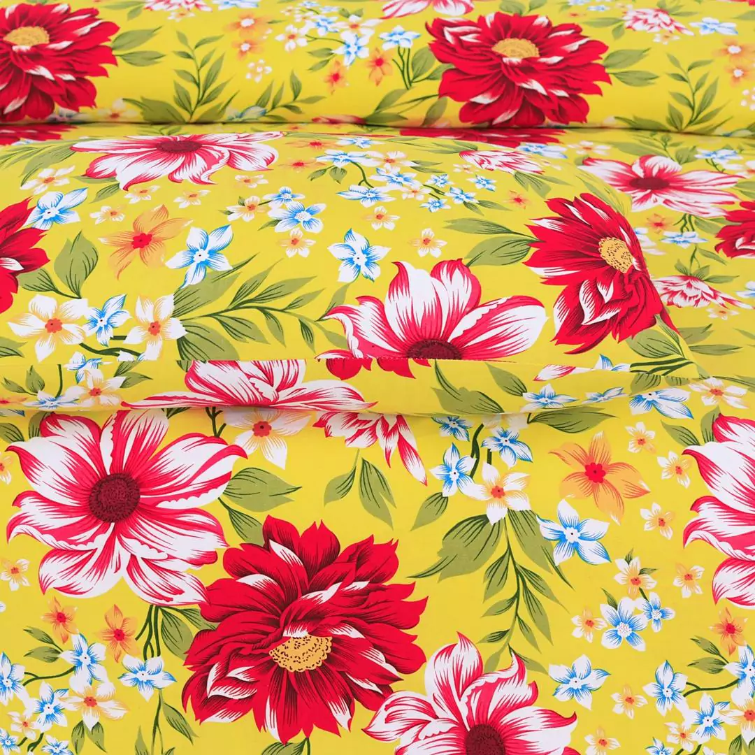 3 Pcs Cotton Printed Double Bedsheet GS20