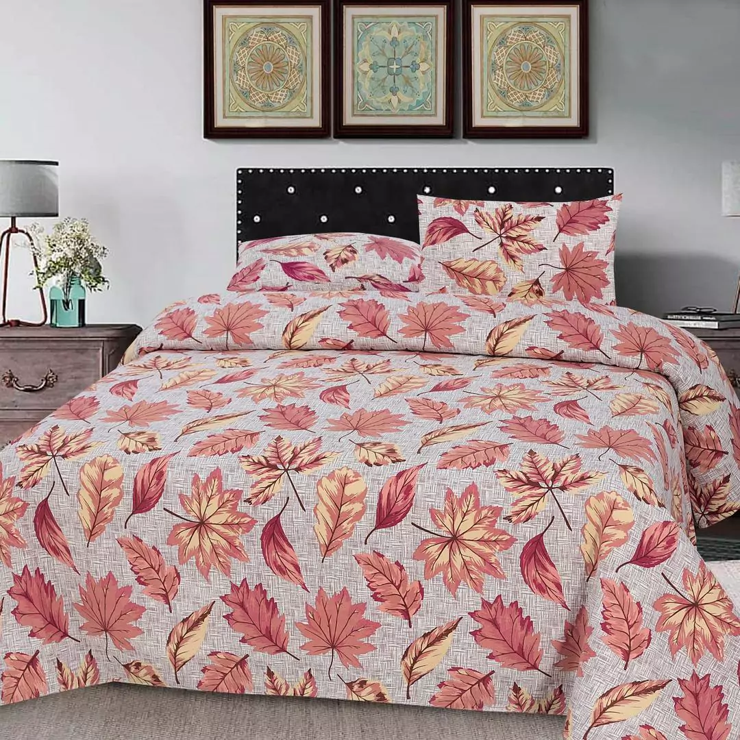 3 Pcs Cotton Printed Double Bedsheet G