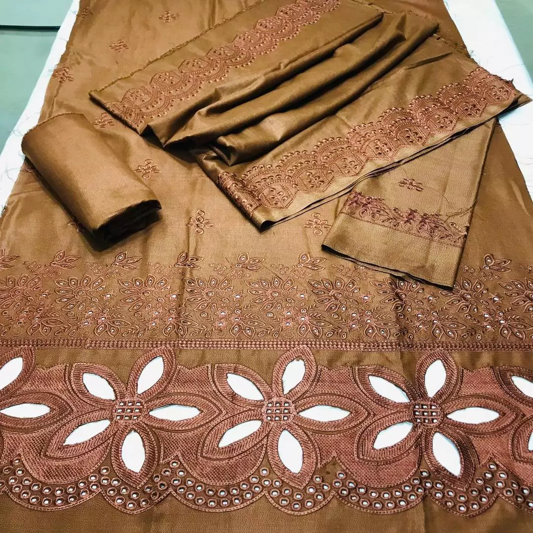 3 Pcs Elegant Brown Dhanak Suit 