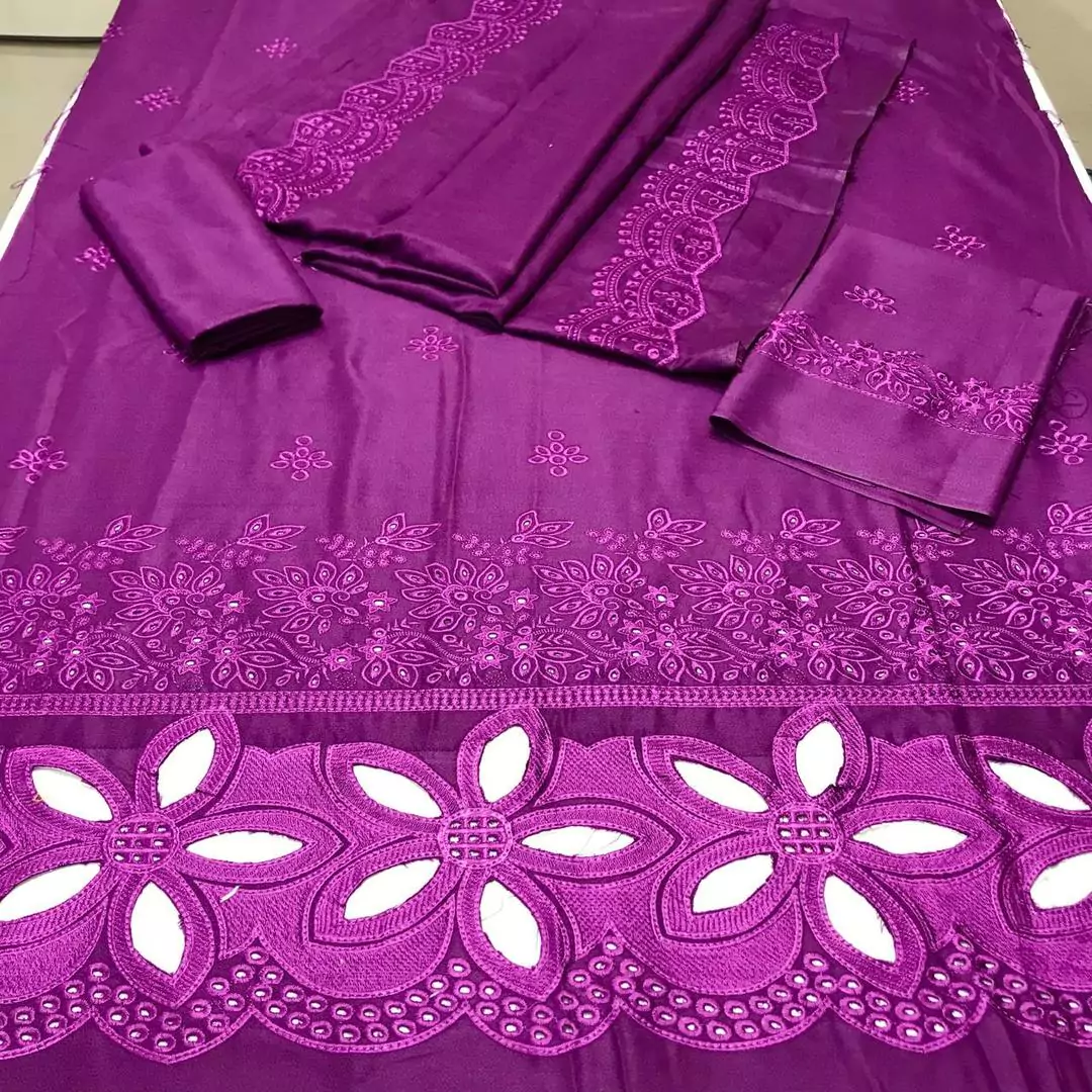 3 Pcs Elegant Purple Dhanak Suit