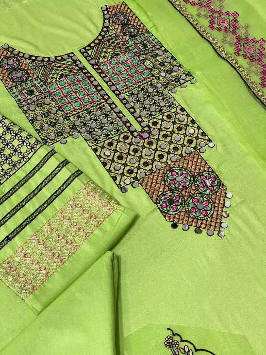 Ajrak 3 Pcs Embroidered Women