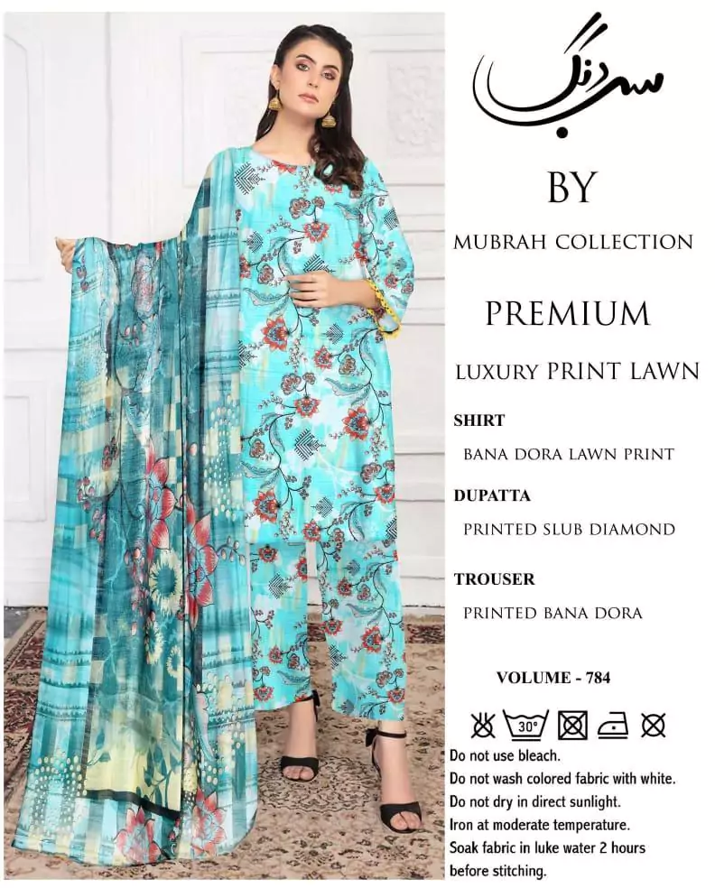3 Pcs Unstitched Lawn Digital Pr