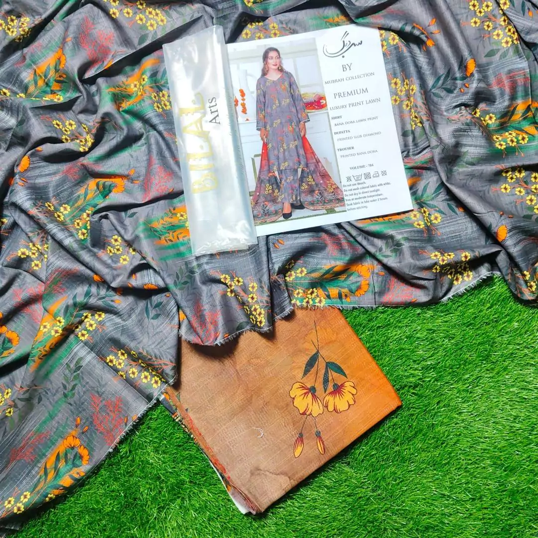 3 Pcs Unstitched Lawn Digital Print Suit VV625