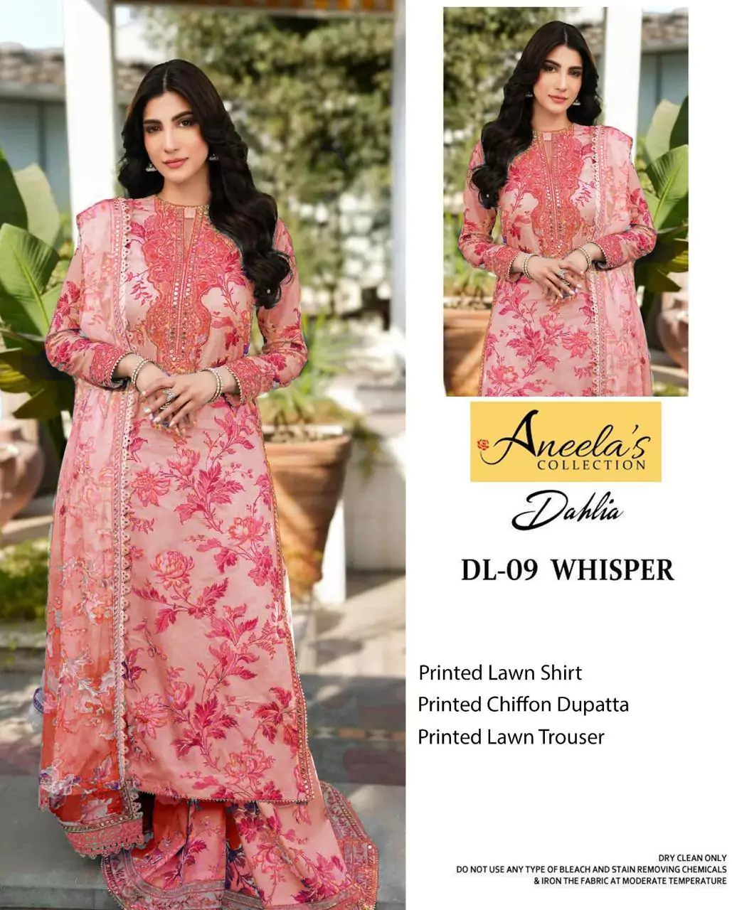 3 Pcs Unstitched Lawn Printed Su