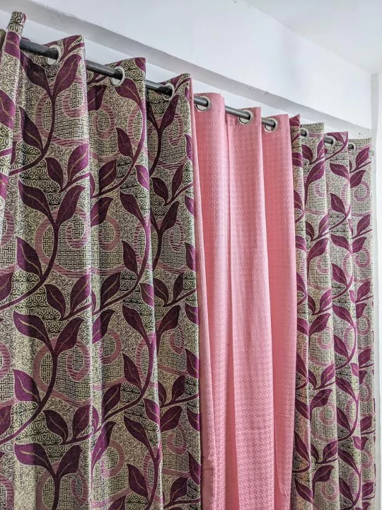 3 Pcs Velvet Jacquard Printed Quilt Indoor Home Curtains