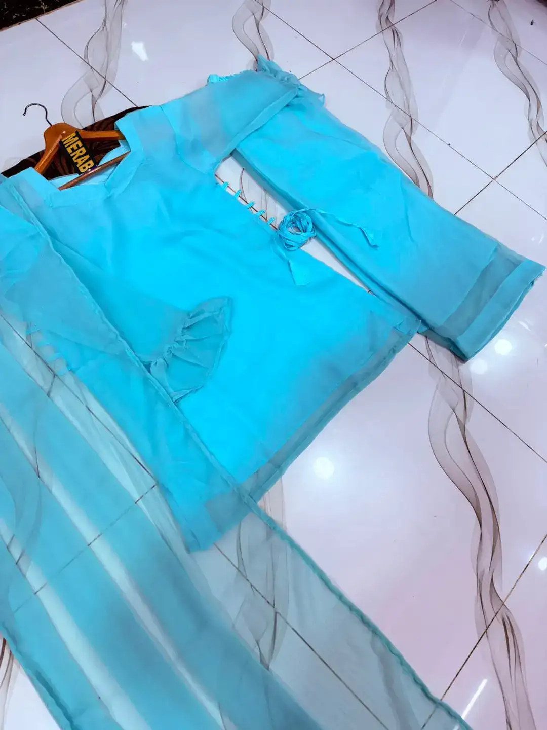 3 Pcs Women's Stitched Chiffon Plain Suit VX30