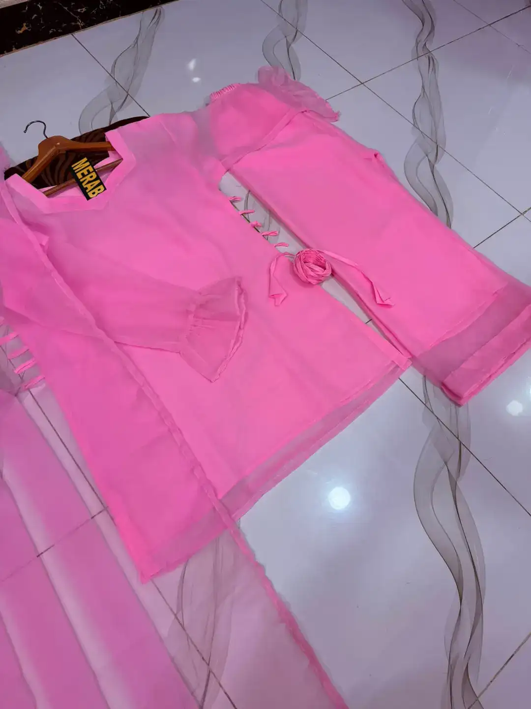 3 Pcs Women's Stitched Chiffon Plain Suit VX31