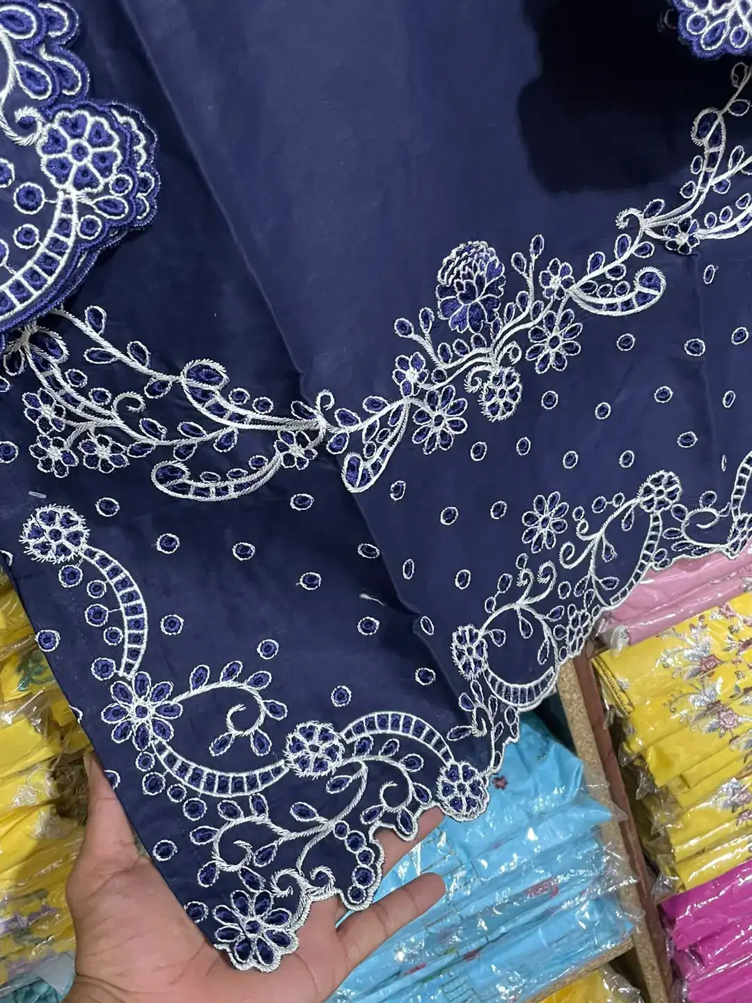 3 Pcs Women's Stitched Cotton Embroidered Suit VX40