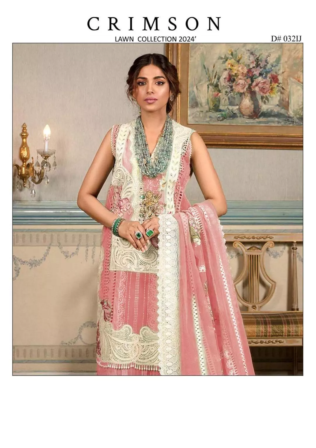  - 3 Pcs Women's Unstitched Chikankari Lawn Embroidered Suit ET87