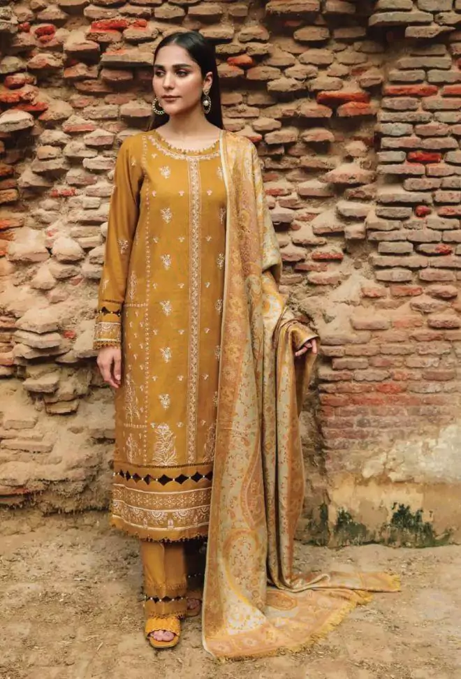  - 3 Pcs Women's Unstitched Dhanak Embroidered Suit IL132