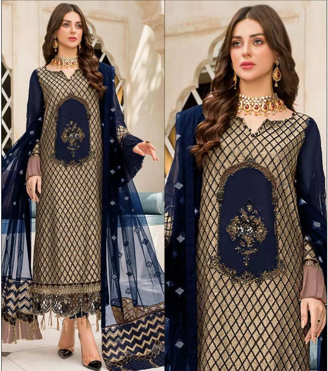  - 3 Pcs Women's Unstitched Dhanak Embroidered Suit LG67