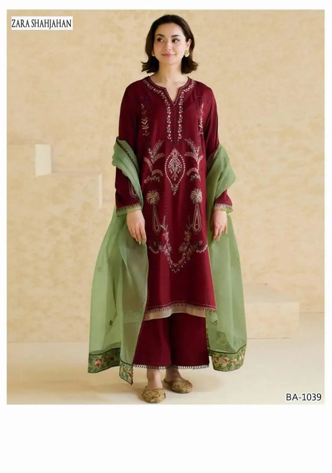 women unstitched suits - 3 Pcs Women's Unstitched Dhanak Embroidered Suit VW284