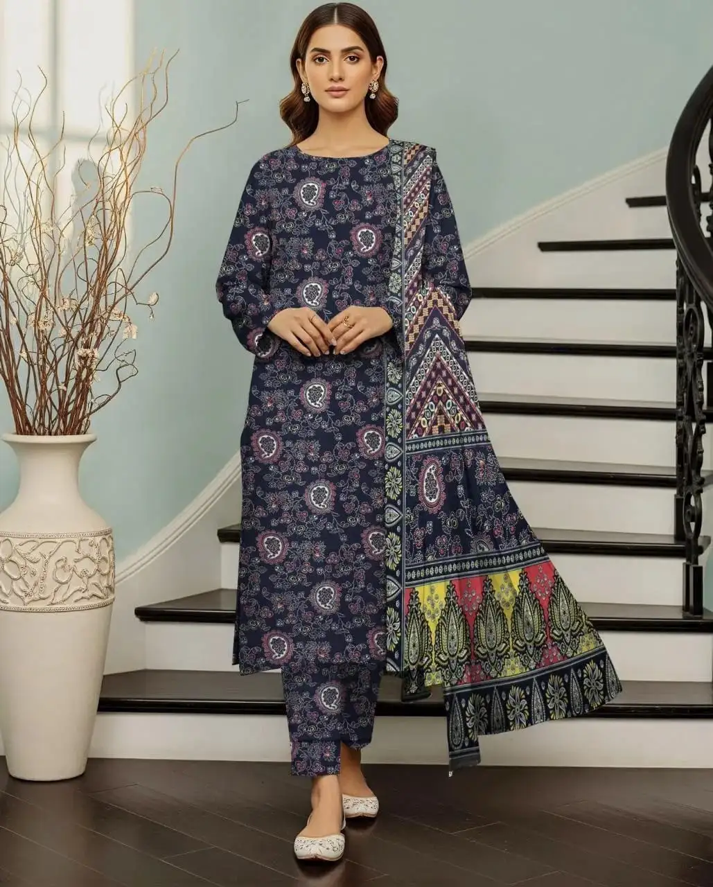 women unstitched suits - 3 Pcs Women's Unstitched Karandi Digital Print Suit VW09